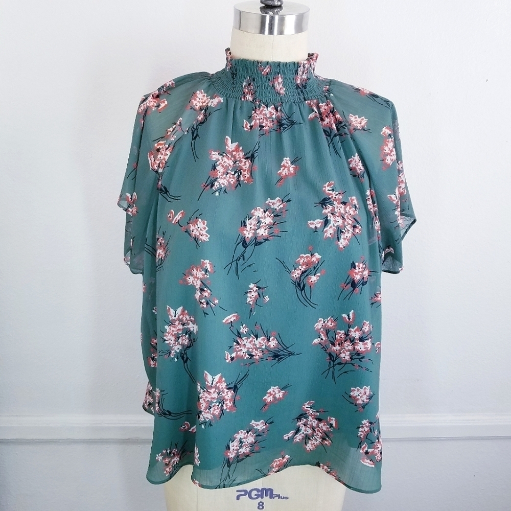 🌸 Madewell | Floral Ruffle Top, size Small